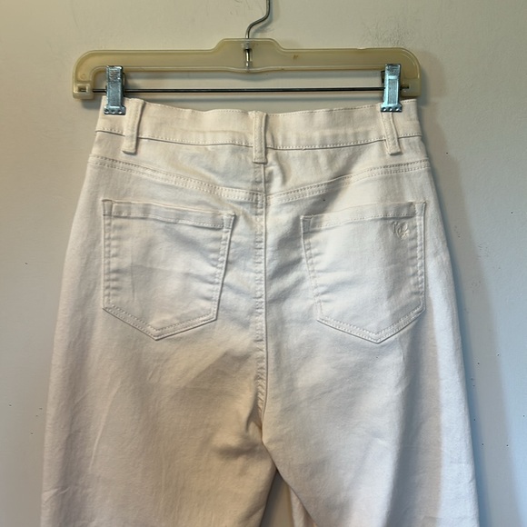 DG2 womens cream color straight leg stretch jeans tie on ankles size 2T like new - Picture 6 of 7